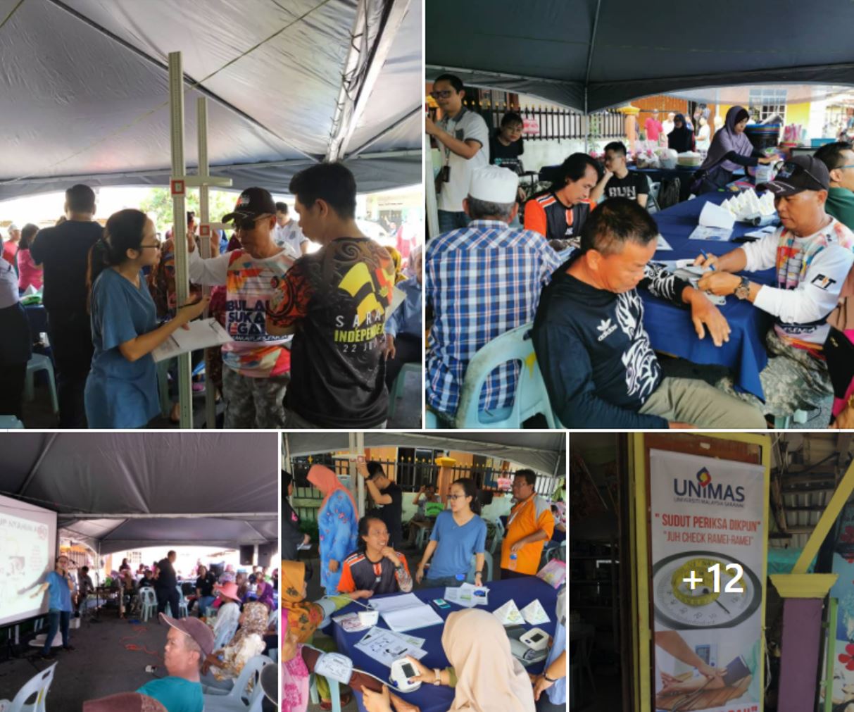 Master of Public Health students doing health check up for the community in Kampung Tambay Image